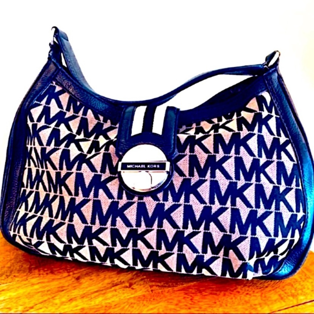 Michael Kors Canvas Leather Signature Shoulder Bag